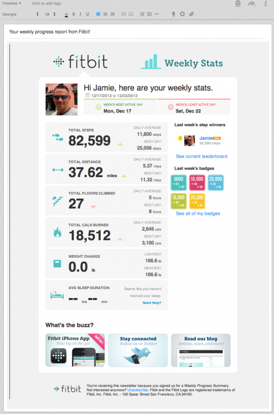 Fitbit Weekly Summary