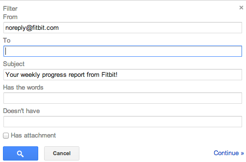 Gmail Filter, Step 1