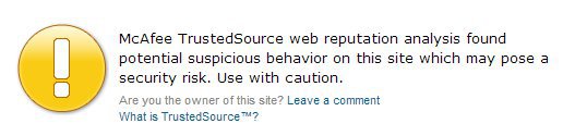 Site Advisor Warning