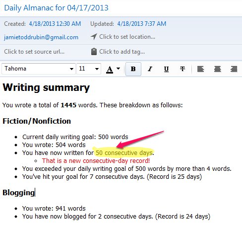 Almanac 50 days