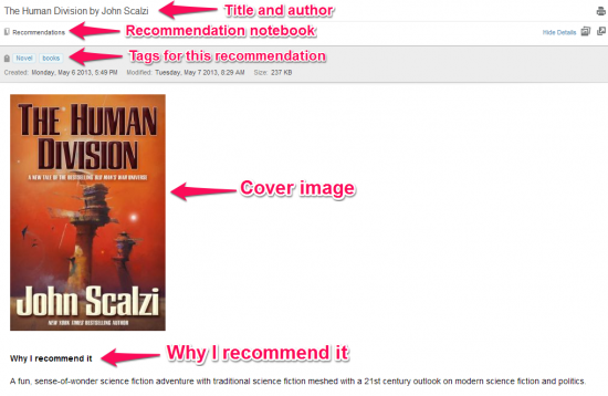 Recommendation Note